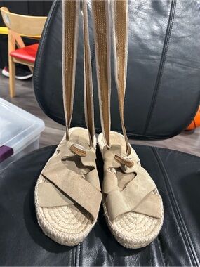 Palomitas Taupe Suede Espadrille Sandal